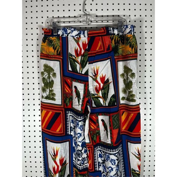 Crosby tropical patchwork wide leg pants size L - Picture 6 of 7